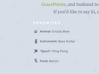 Bears, bass guitars, bacon 1 page personal