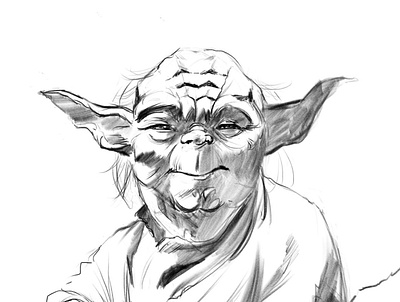 Yoda pencils illustration