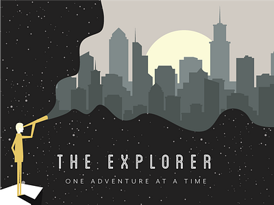 The Explorer - one adventure at a time cityscape explorer negative positive space telescope