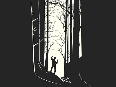 The Wrong Turn concept jungle light man negative space trees