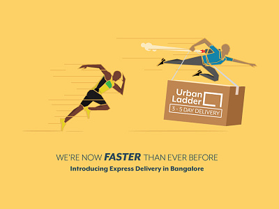 Faster than The Fastest bangalore bolt communication delivery design graphic jet usain