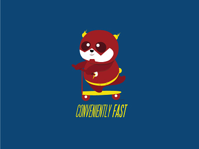 Conveniently Fast comics concept cute detail flash humor minimal panda vector