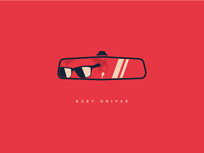 Minimal Movie Poster - Baby Driver baby driver hollywood illustration minimal movie pink poster vector