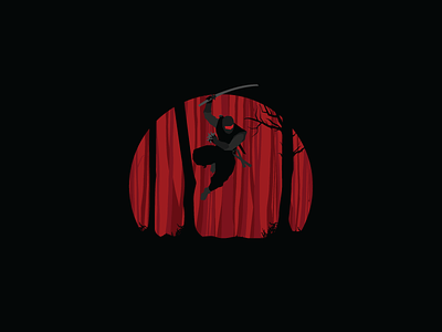 Shadow art black design graphic negative ninja red space stealth vector
