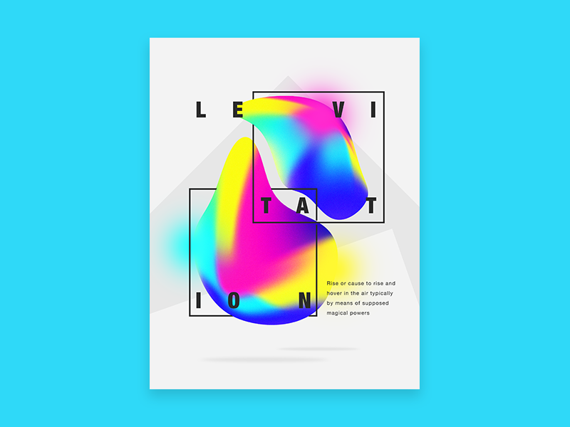 Levitation abstract design graphic typography type gradients art modern poster print