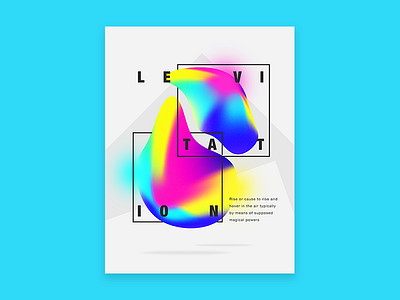 Levitation abstract art design gradients graphic modern poster print type typography