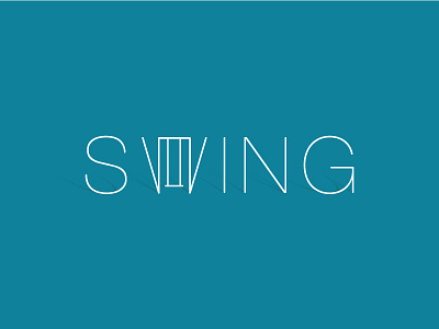 Swing design graphic icon summer swing vector wordicon words