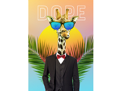 Dope animal dope giraffe gradient graphic design photomanipulation photoshop
