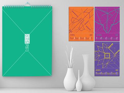 Wall flip calendar for design studio "Origami" branding design graphic design