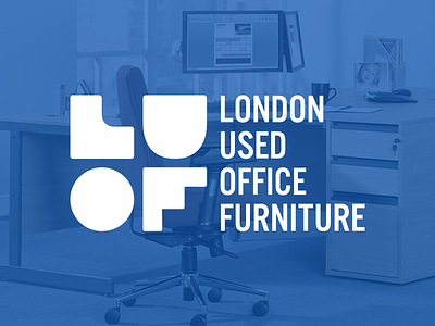 London Used Office Furniture branding geometric logo mono