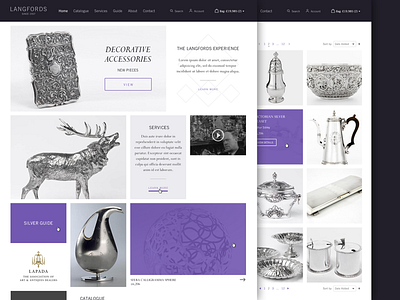 Langfords Website Reskin ecommerce grid london magento purple redesign reskin shop silver uk webdesign website