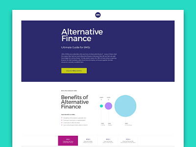 MM Landing Page clean financial flat layout marketing material minimal website