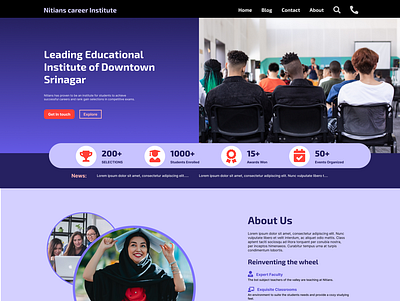 Educational Webiste Landing Page Design education website ui ux web design
