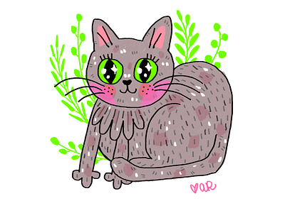 Kitty cat illustration pet portrait