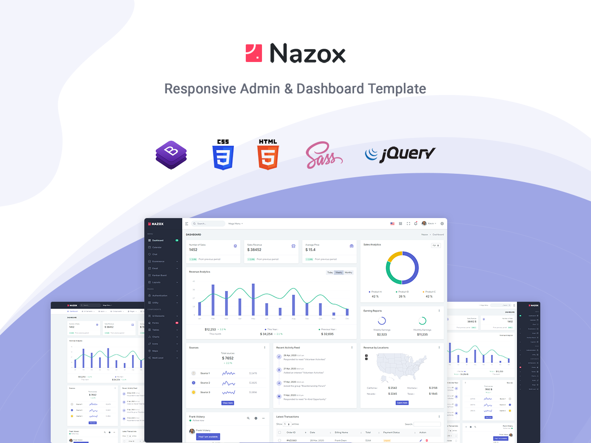 Nazox - Admin & Dashboard Template by Themesdesign on Dribbble