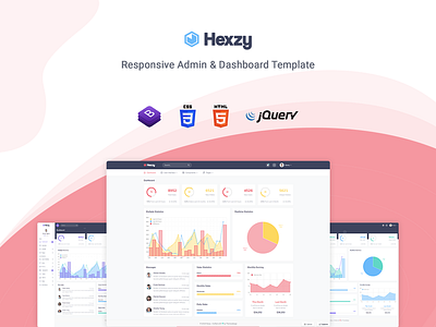 Hexzy - Admin & Dashboard Template admin dashboard admin template bootstrap 4 cms crm dashboard material design responsive admin sass support scss ui kit