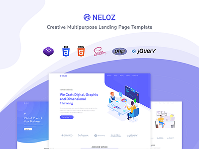 Neloz - Landing Page Template bootstrap business corporate creative landing page launch marketing multipurpose product launch responsive startup