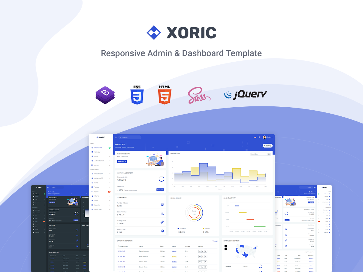 Xoric - Admin & Dashboard Template by Themesdesign on Dribbble