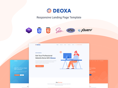 Deoxa - Landing Page Template bootstrap business corporate creative landing page launch marketing multipurpose product launch responsive startup