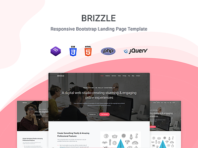 Brizzle - Landing Page Template bootstrap business corporate creative landing page launch marketing multipurpose product launch responsive startup