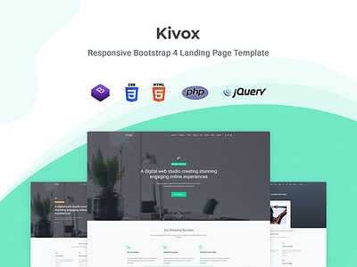 Kivox - Landing Page Template bootstrap business corporate creative landing page launch marketing multipurpose product launch responsive startup