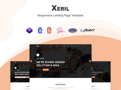 Xeril - React One Page Template bootstrap business corporate creative landing page launch marketing multipurpose product launch startup