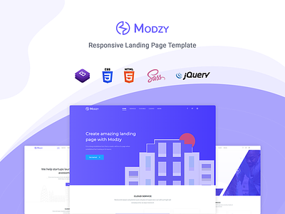 Modzy - React Landing Page Template bootstrap business corporate creative launch marketing multipurpose product launch react landing page startup