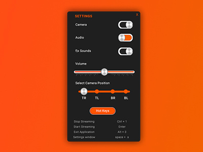 Settings For Screencast settings screen