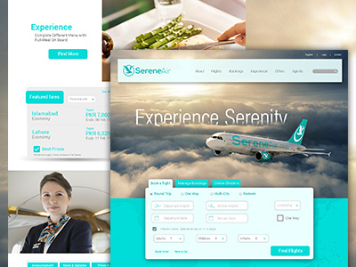 Sereneair Website Redesign Mockup airline website interaction design sereneairpak uiux website design mockup website redesign webui webux