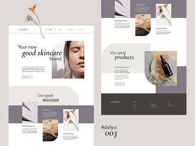 #dailyui 003 – a landing page (a skincare brand website concept) beauty concept daily ui dailyui design figma landing page skincare ui web website