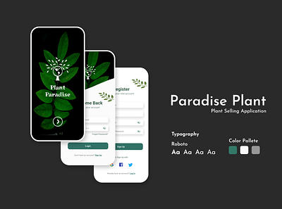 Paradise Plant app application design figma typography ui