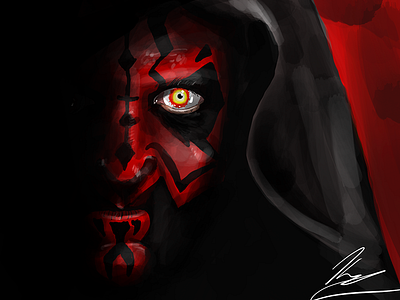 Darth Maul art black cartoon comics digital game graphic ilustration paint red sith starwars