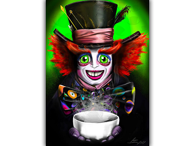 Hatter airbrush aliceinwonderland art cartoon digitalart grapic hatter paint