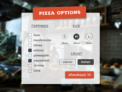 (PIZZA) SETTINGS 007 dailyui form pizza settings ui