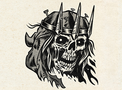 Skull Ink Drawing adobe illustrator art clean design digital art draw dribbble graphic design illustration ink logo procreate skull texture vector