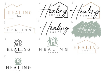 Healing Homes Logo Sketches adobe illustrator art branding clean design dribbble graphic design logo logo design photoshop typography