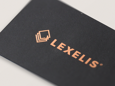 Lexelis Bcard attorney branding colorplan copper foil high end identity law law firm lexelis logo monogram