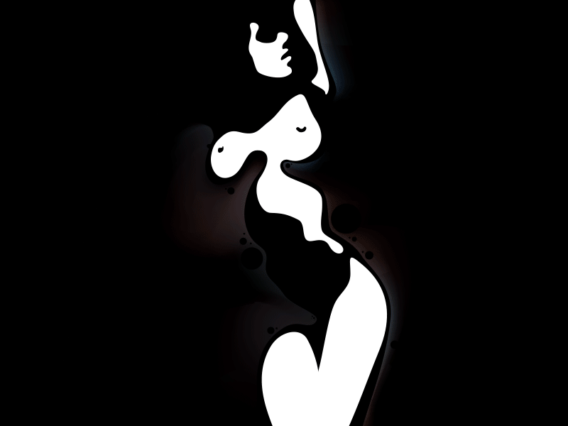 Black Potion animation black black potion black white emerging illustration liquid oil rock sexy white woman