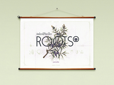 Roots Botanical Poster bar botanical cocktail bar cocktails font font design illustration logo marbling roots stationery typeface