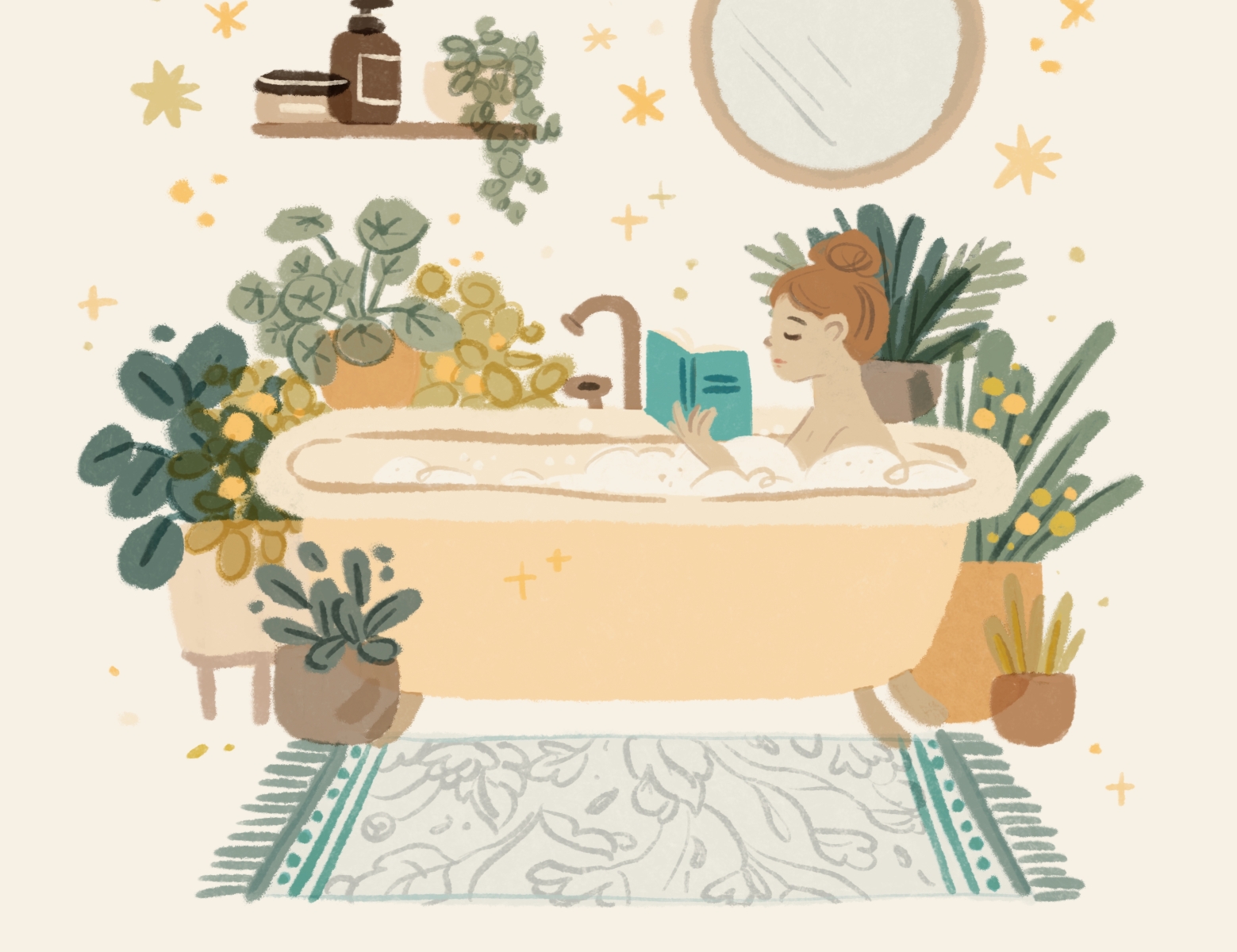 Take living. Bathroom illustration. Bath illustration. Take a Bath illustration.