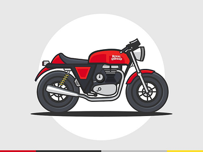 Royal Enfield Continental GT bike cafe cafe racer enfield flat graphic illustration racer royal sketch vector