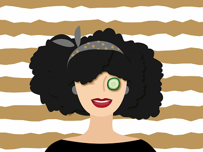 Cucumber baggage beauty design girl hair illustration illustrator ipad pro lips procreate vector woman