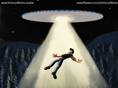 Abduction 2d digital art illustration science fiction