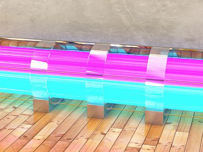 Tubing / Day 05 abstract cinema 4d corona glass neon render tubes wood