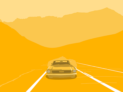 Mustang car monochrome mustang vector yellow