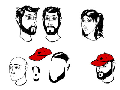 Character Sketches 2 beard character drawing mustache sketch