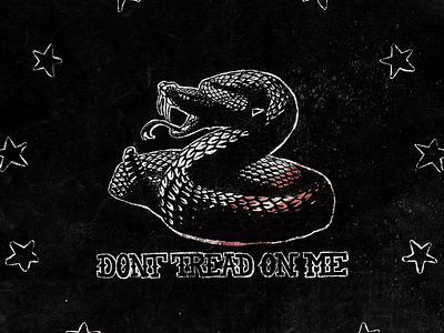 Dont Tread on Me america american americana coiled drawn hand history rattlesnake snake stars viper