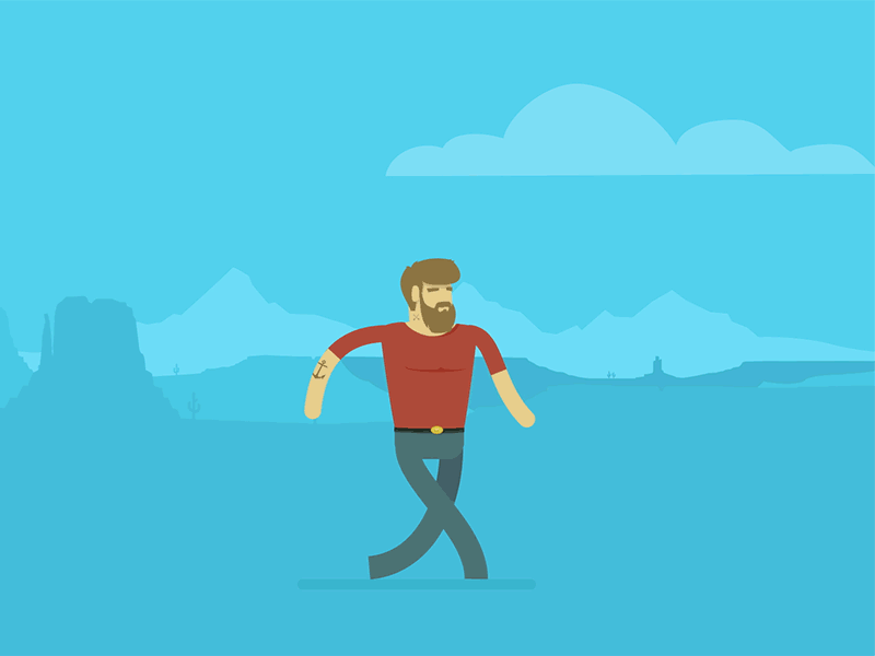 The Teleporter after effects animation beard character shapes walk cycle