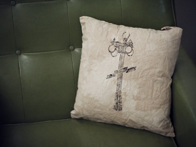 Pillow craft pillow print tampa woodcut