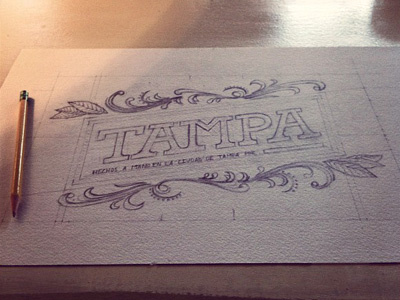 Tampa cigars flourishes hand drawn lettering sketch tampa tobacco